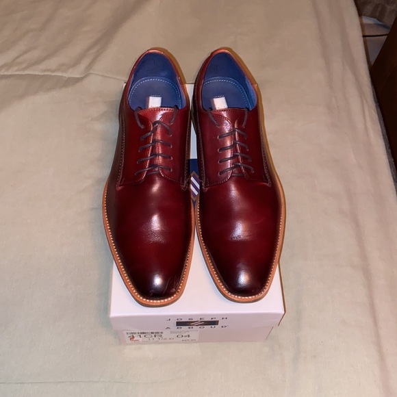 Joseph Abboud Burgundy dress shoes used 1 time size 12 like brand new - Picture 2 of 6